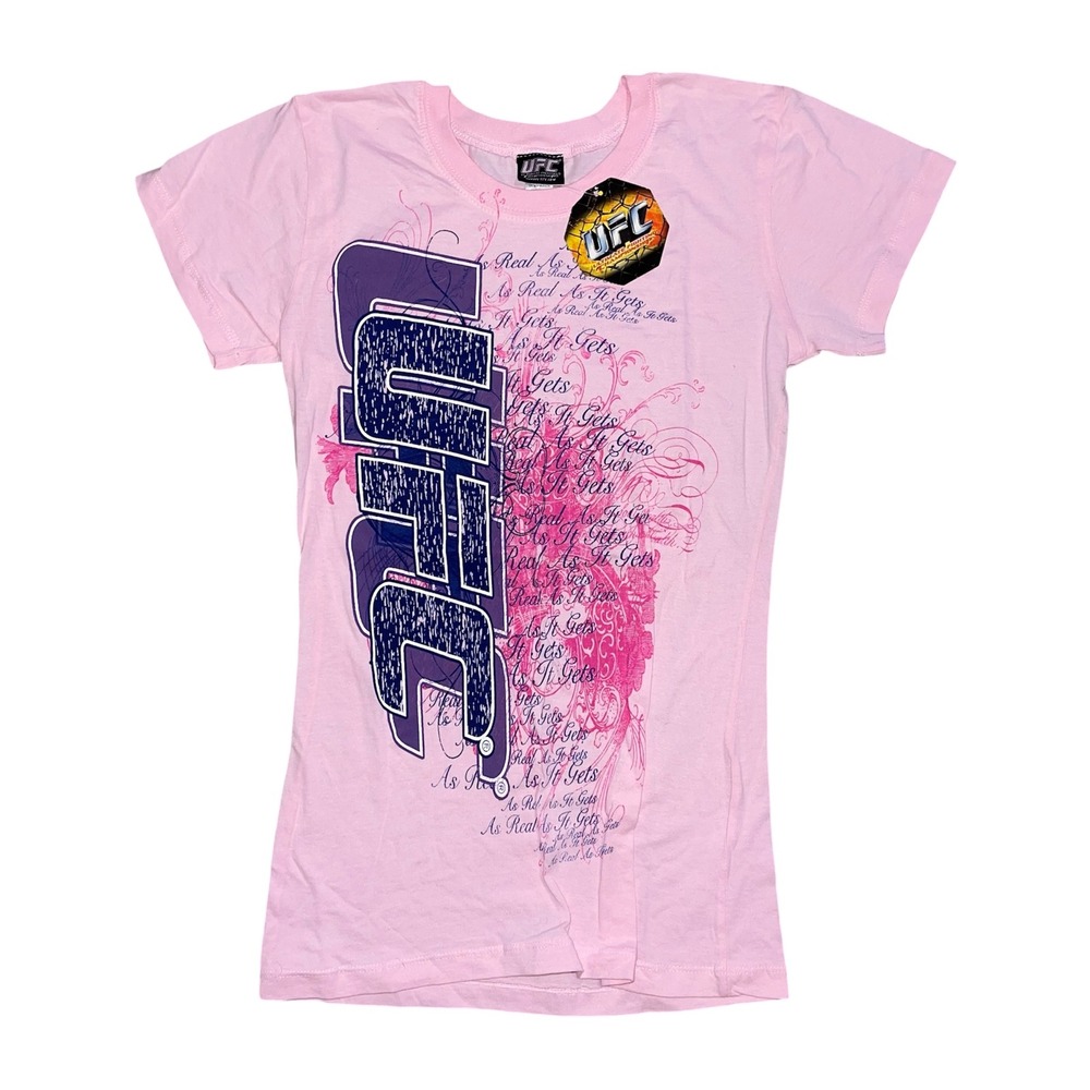 Y2K UFC Ultimate Fighting Championship Pink Graphic T-Shirt Womens Medium NWT